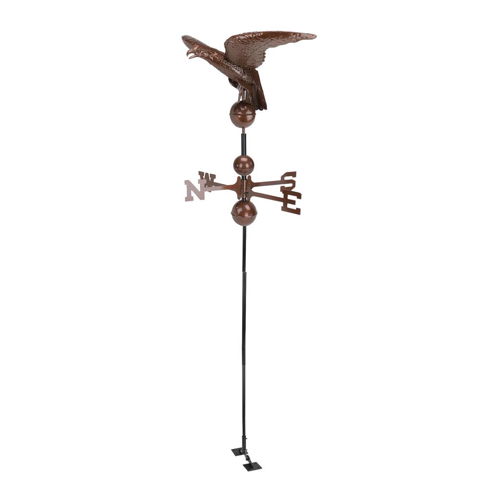 36" Chocolate Brown Polished Eagle Outdoor Garden Weathervane. Picture 2