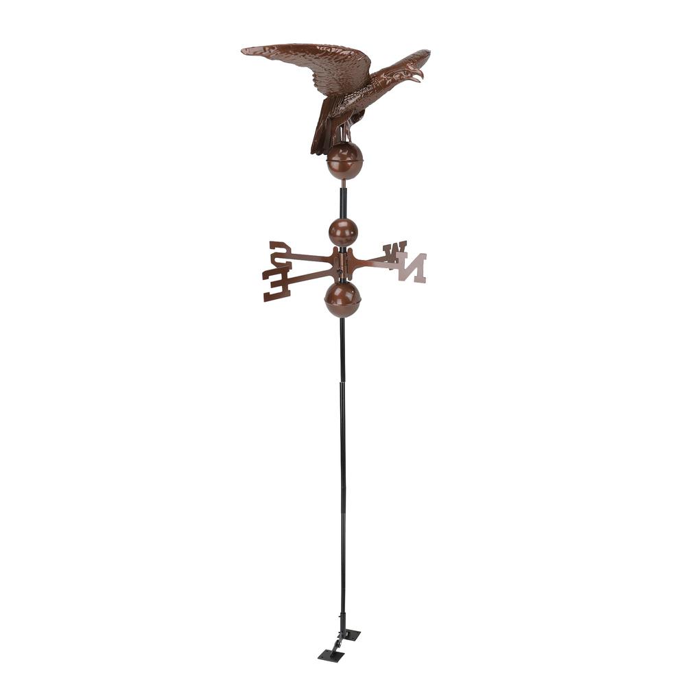 36" Chocolate Brown Polished Eagle Outdoor Garden Weathervane. Picture 3