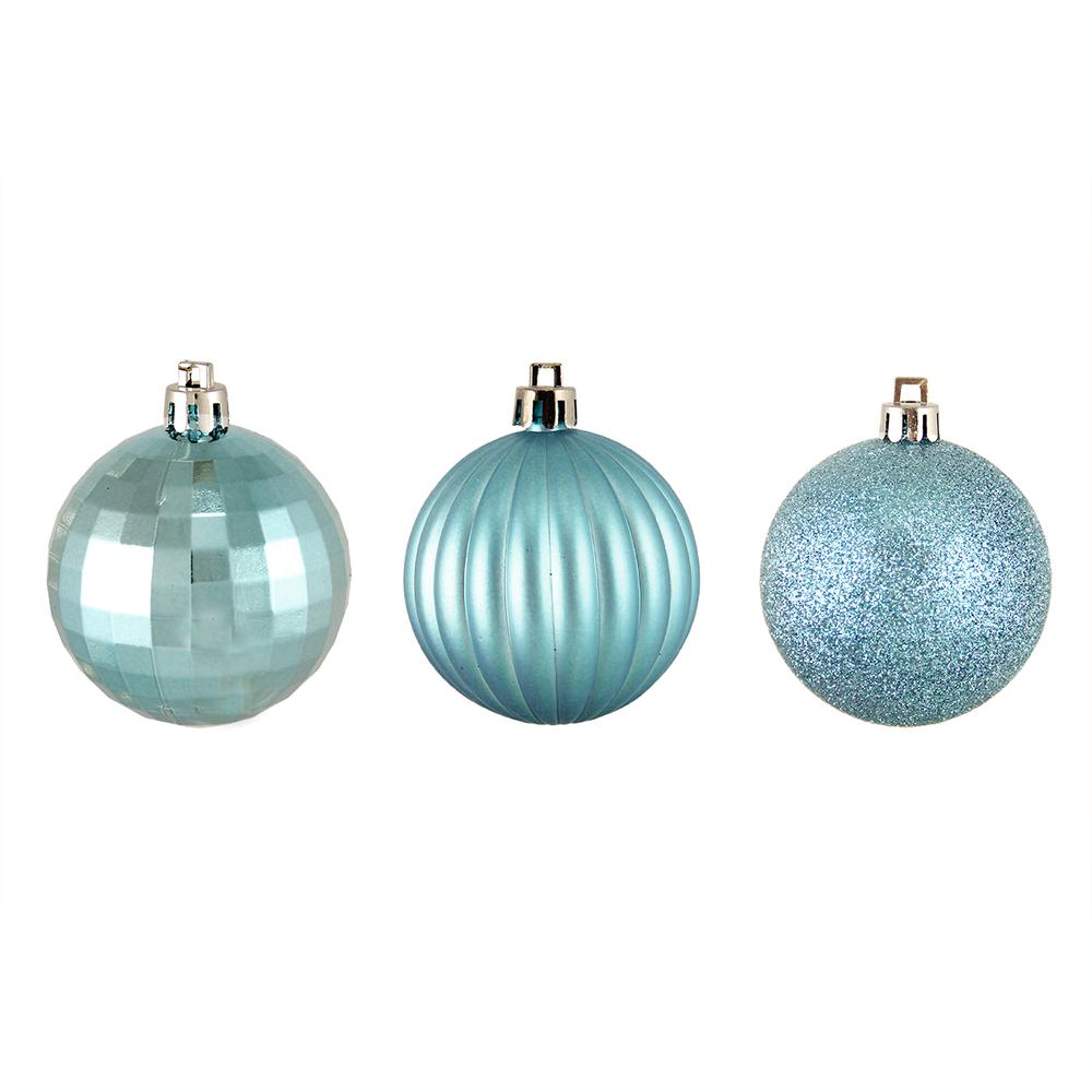 100ct Blue Shatterproof 3-Finish Christmas Ball Ornaments 2.5" (60mm). Picture 1