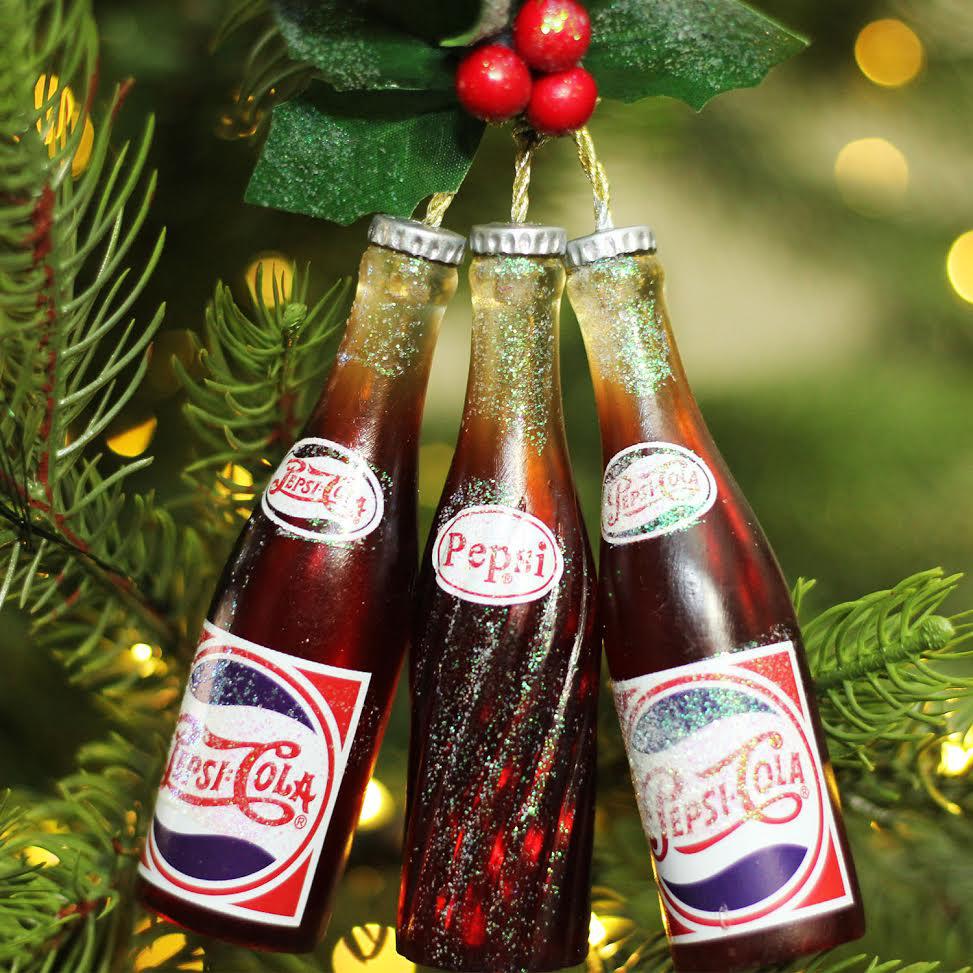 6" Trio of Pepsi Cola Bottles Christmas Ornament. Picture 3