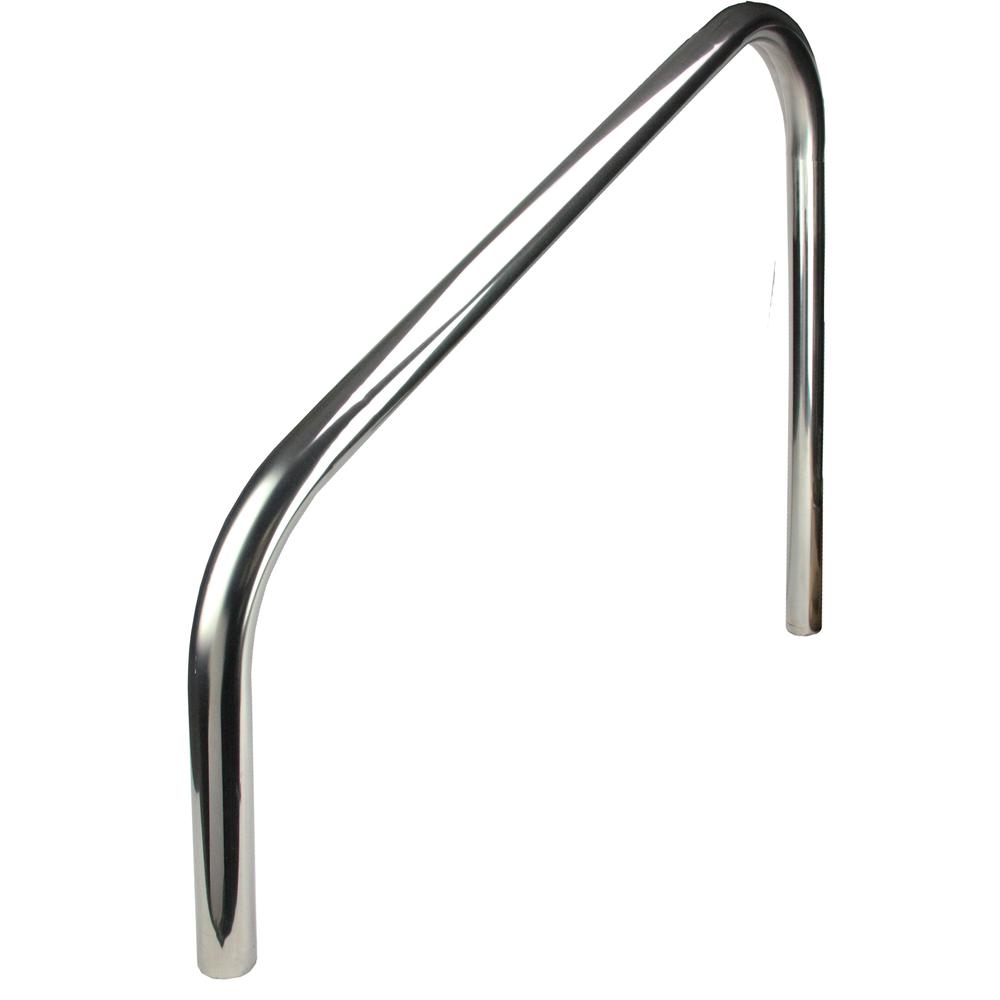 Set of 2 Silver Sloped Swimming Pool Handrails 38". Picture 2