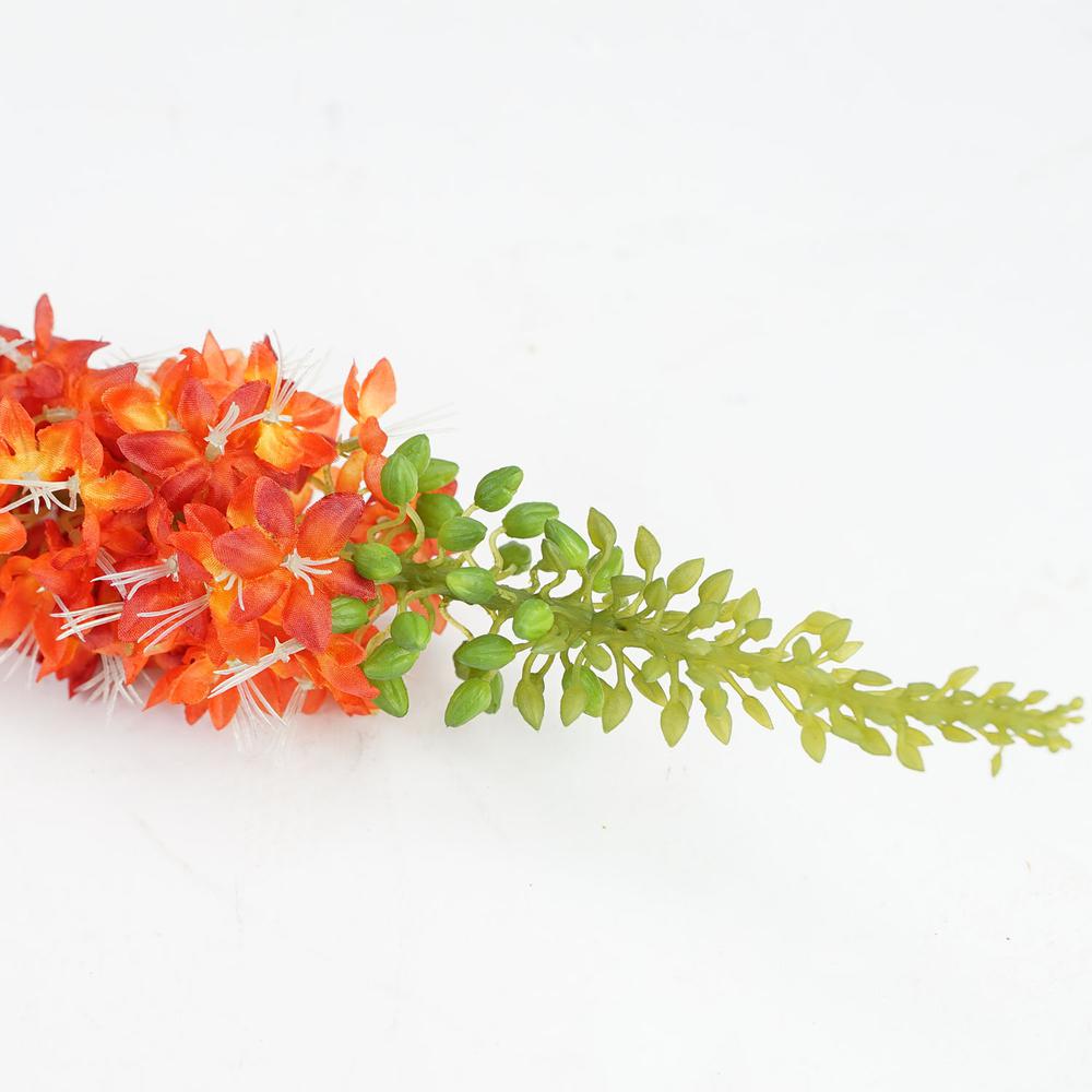 37" Orange and Red Artificial Foxtail Floral Crafting Stem. Picture 3