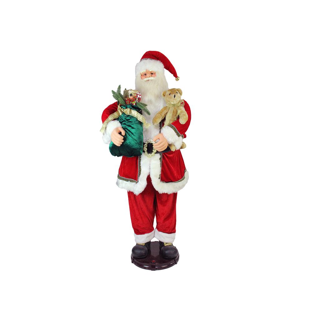 5' Deluxe Traditional Animated and Musical Dancing Santa Claus Christmas Figure. Picture 1