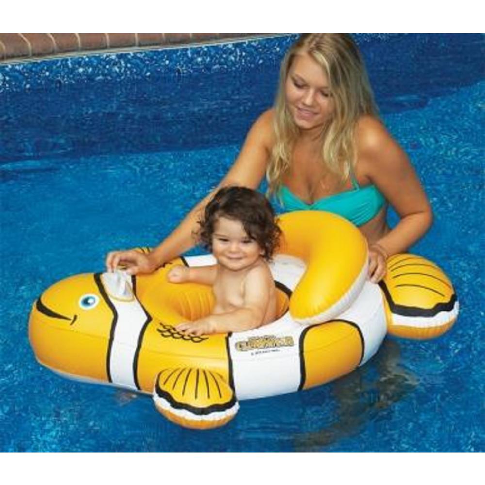 40'' Orange and White Inflatable Clownfish Baby Pool Float. Picture 2