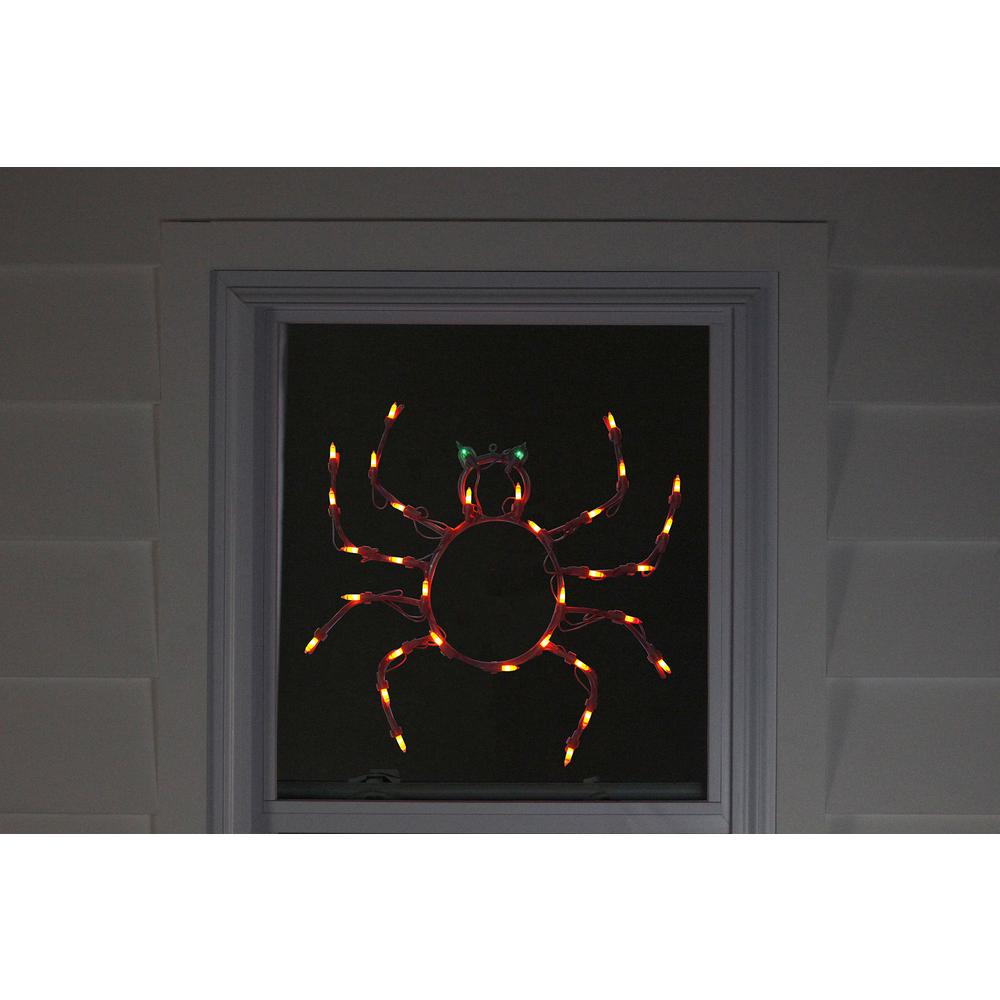 15" Lighted Spider Halloween Window Silhouette Decoration. Picture 4