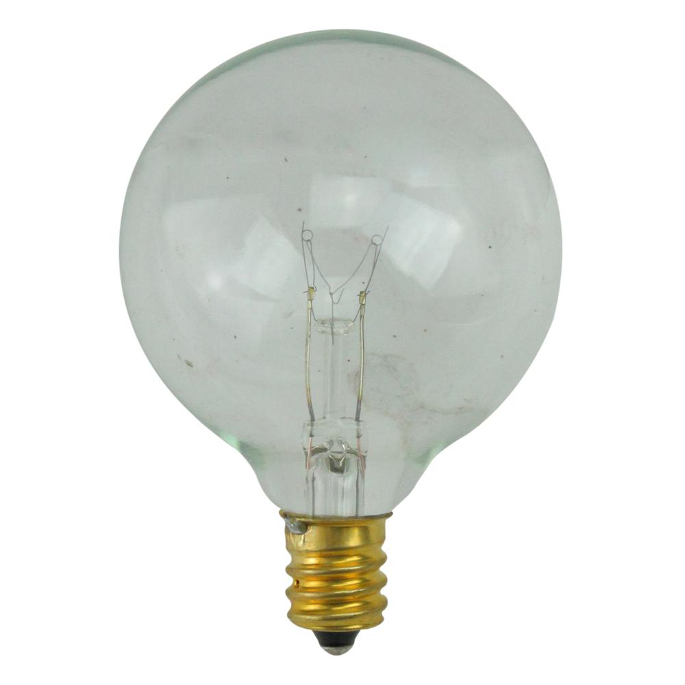 Pack of 25 Incandescent G50 Clear Christmas Replacement Bulbs. Picture 1