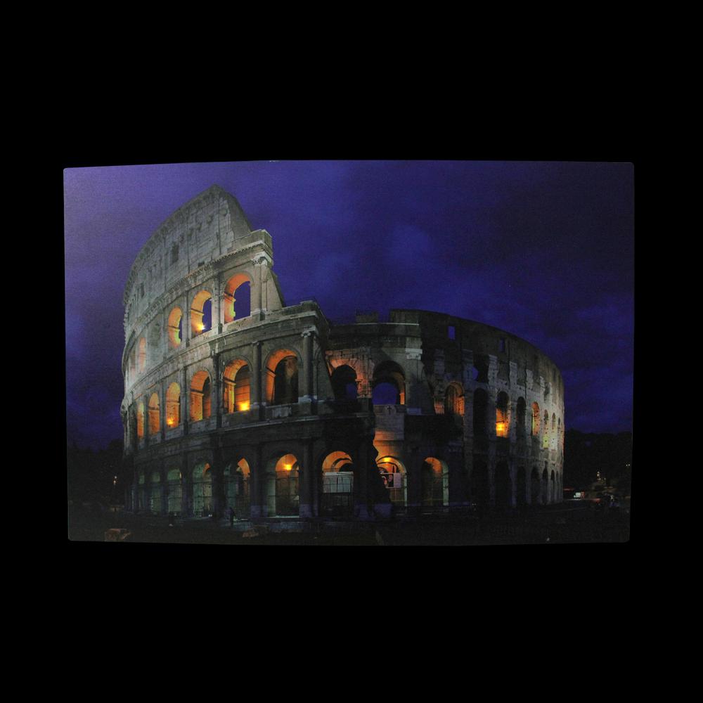LED Lighted Roman Colosseum Italy Canvas Wall Art 15.75" x 23.5". Picture 2