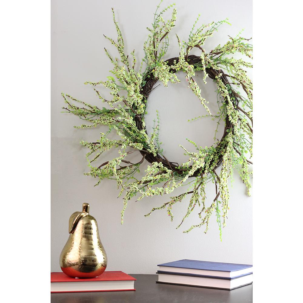Berry Twig Artificial Wreath  Green and Brown 12-Inch. Picture 4