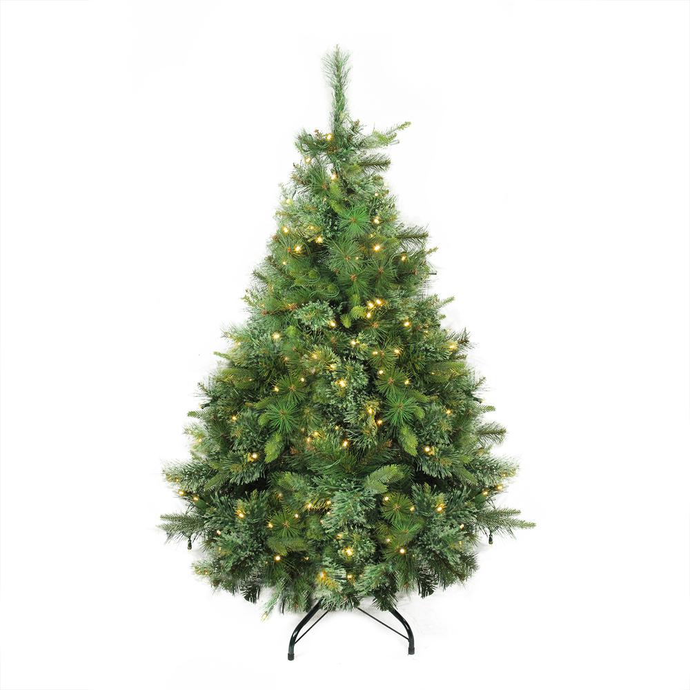 4.5' Pre-Lit Full Ashcroft Cashmere Pine Artificial Christmas Tree - Warm Clear LED Lights. Picture 1