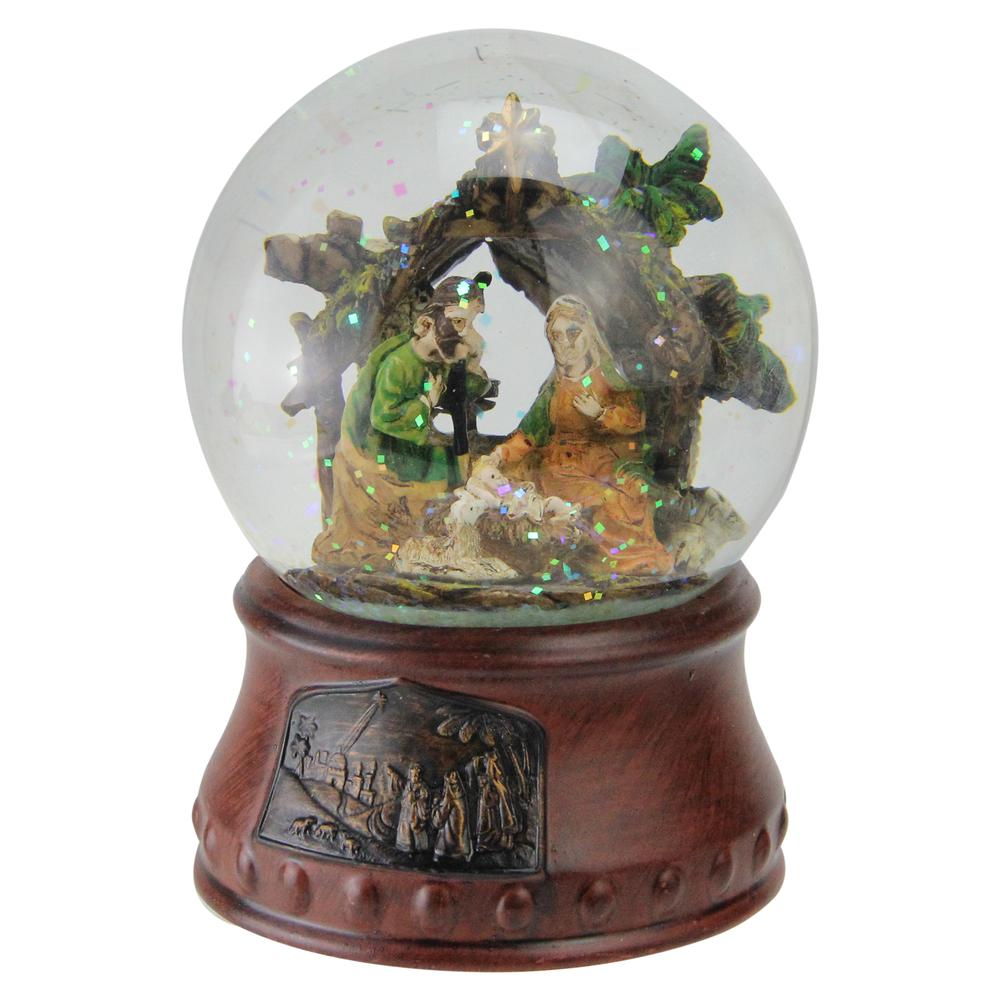 5.5" Christmas Nativity Musical Snow Globe. Picture 1