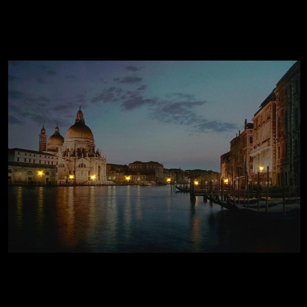 23.5" LED Venice City Italy Sunset Scene Canvas Wall Art. Picture 2