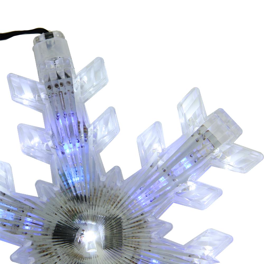 Set of 3 Cascading White and Blue Snowfall LED Snowflake Christmas Lights 25". Picture 3