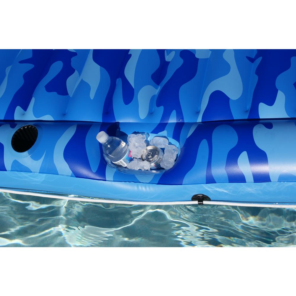 81-Inch Inflatable Blue Camouflage Sumo Sized Swimming Pool Raft. Picture 3