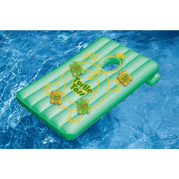 36" Green Inflatable Turtle Toss Corn-Hole Target Swimming Pool Game. Picture 2