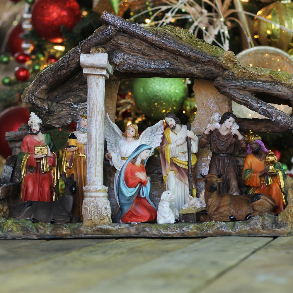 18" Traditional Religious Christmas Nativity with Stable House Decoration. Picture 3
