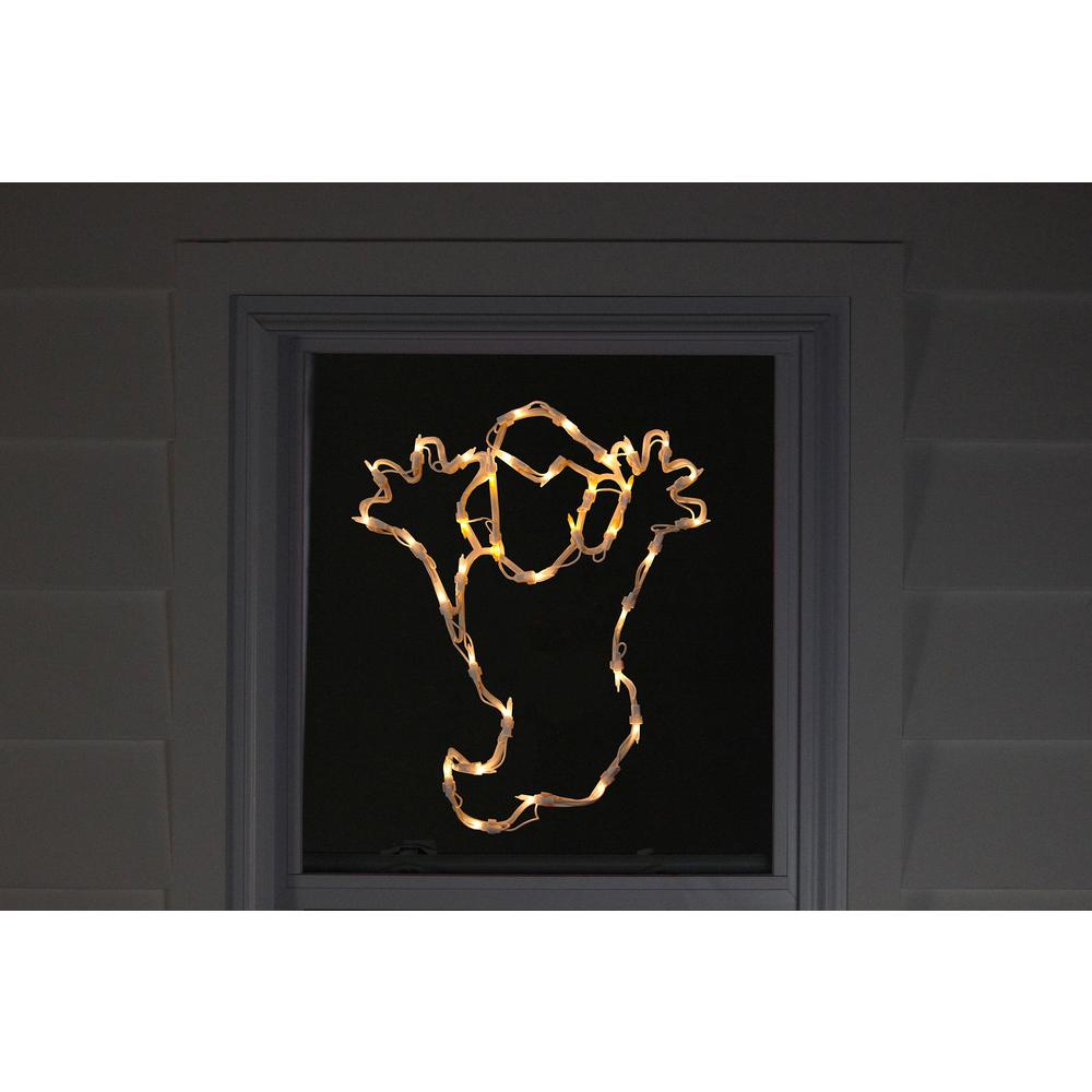 15" Lighted Ghost Halloween Double Sided Window Silhouette Decoration. Picture 3