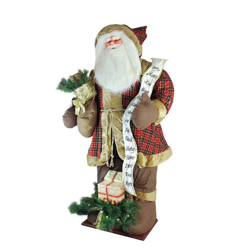 8' Green and Red LED Lighted Inflatable Musical Santa Claus Christmas Figurine with Gift Bag. Picture 2