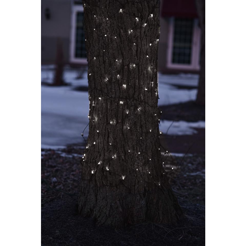 2' x 8' White LED Net Style Tree Trunk Wrap Christmas Lights, Brown Wire. Picture 2