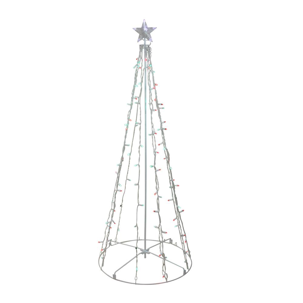 5' Red and Green LED Lighted Twinkling Christmas Tree Outdoor Decor. Picture 1
