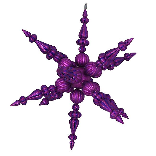 30" Purple Shatterproof 3-Finish Radical 3D Snowflake Christmas Ornament. The main picture.