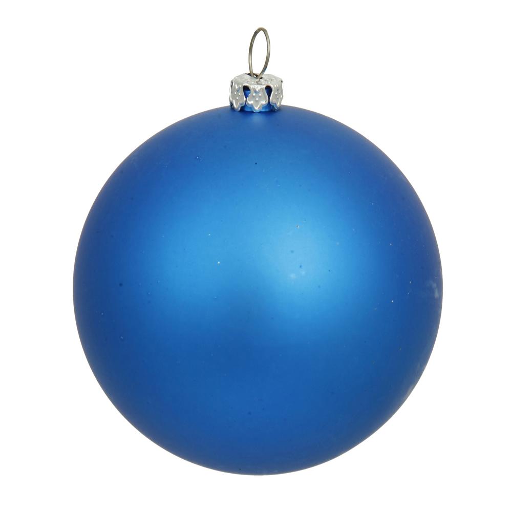 Blue Matte Shatterproof Christmas Ball Ornament 10" (250mm). The main picture.
