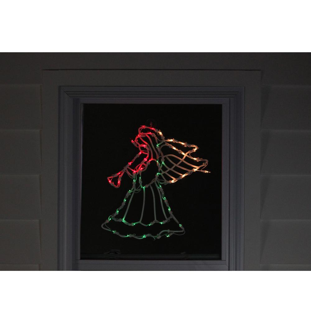 18" Lighted Trumpeting Angel Christmas Window Silhouette Decoration. Picture 3