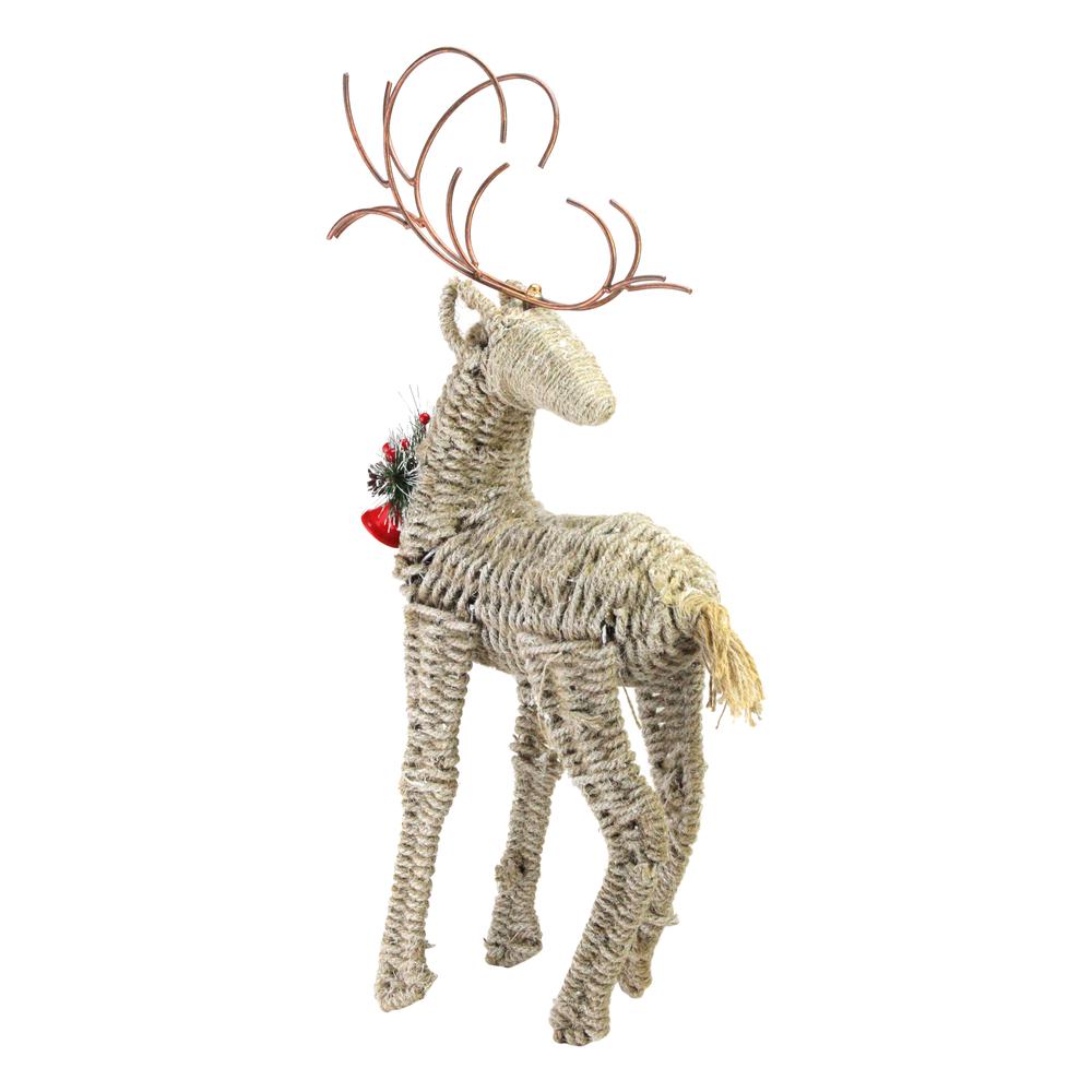 27" Brown and Red Reindeer Facing Backwards Christmas Figurine. Picture 2