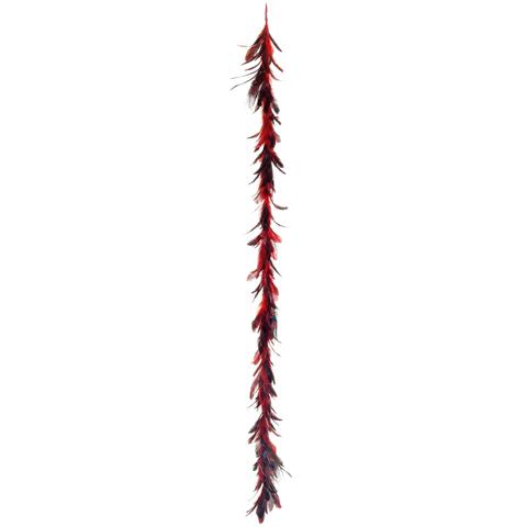 6' x 3" Vibrant Red Regal Peacock Feather Artificial Christmas Garland - Unlit. Picture 1