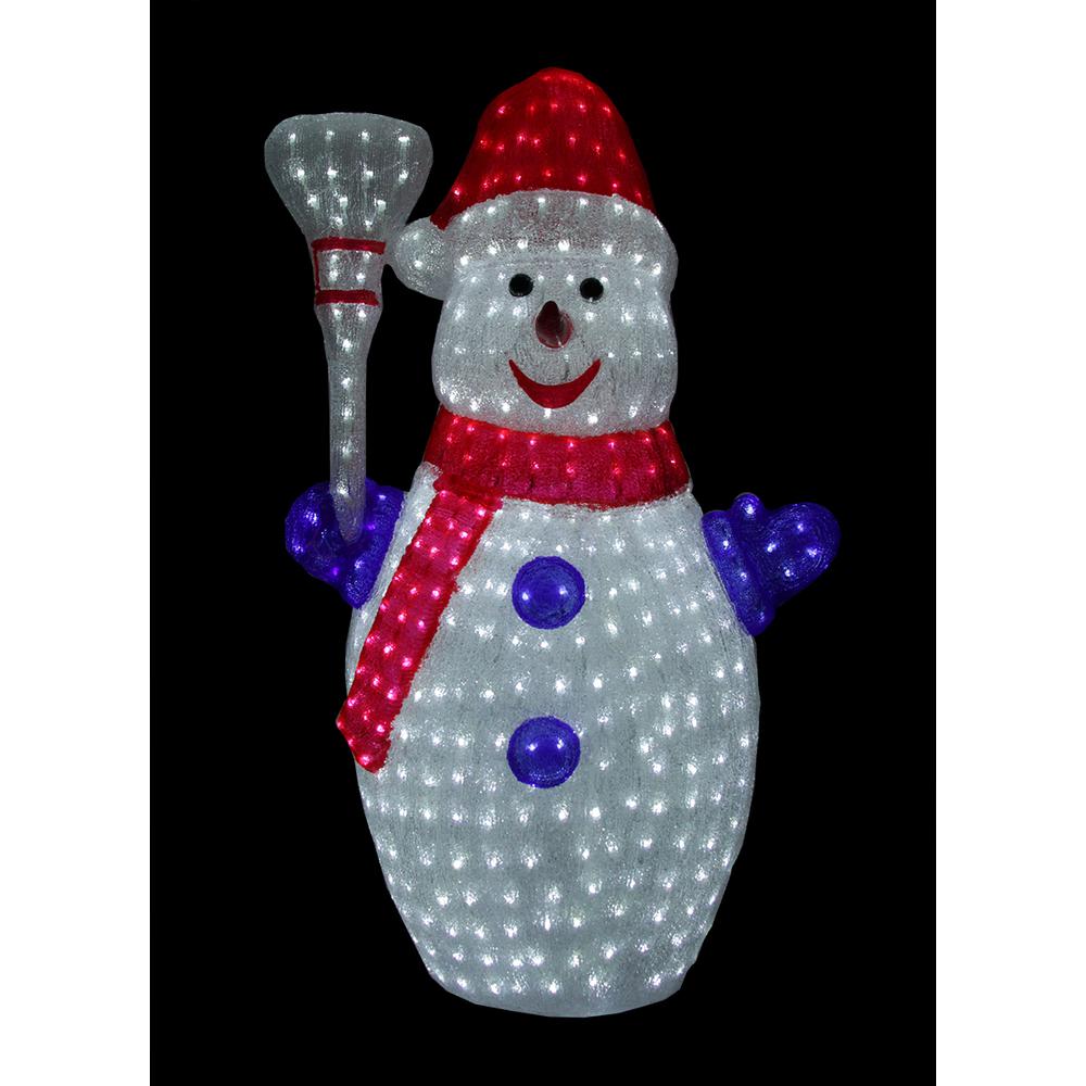48" Red and White Pre-Lit Commercial Grade Snowman Christmas Outdoor Decor. Picture 2