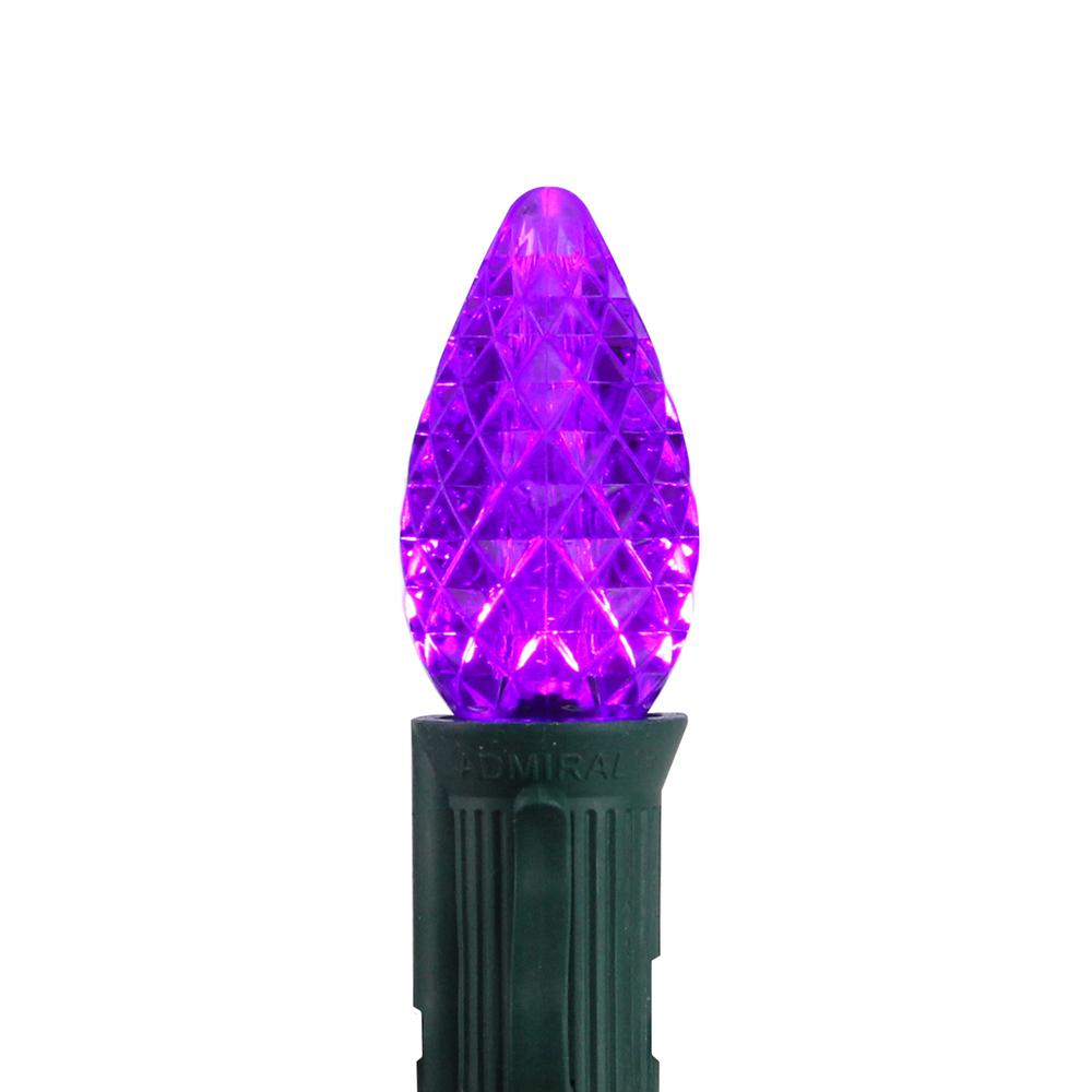 Pack of 25 Faceted LED C7 Purple Christmas Replacement Bulbs. Picture 2