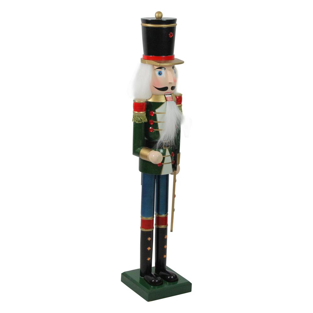 36.75" Green and Black Christmas Nutcracker Soldier with Sword. Picture 2