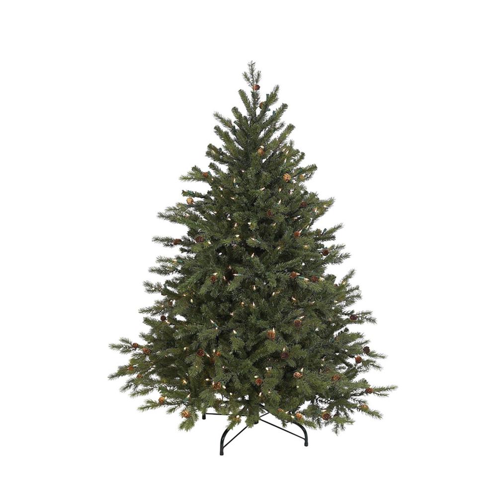 4.5' Pre-Lit Full Hunter Fir Artificial Christmas Tree - Clear Lights. Picture 1