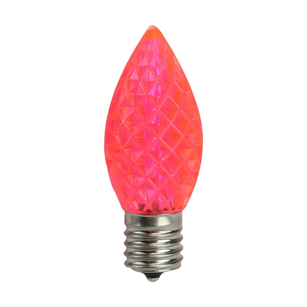 Pack of 25 Faceted LED C9 Pink Christmas Replacement Bulbs. The main picture.