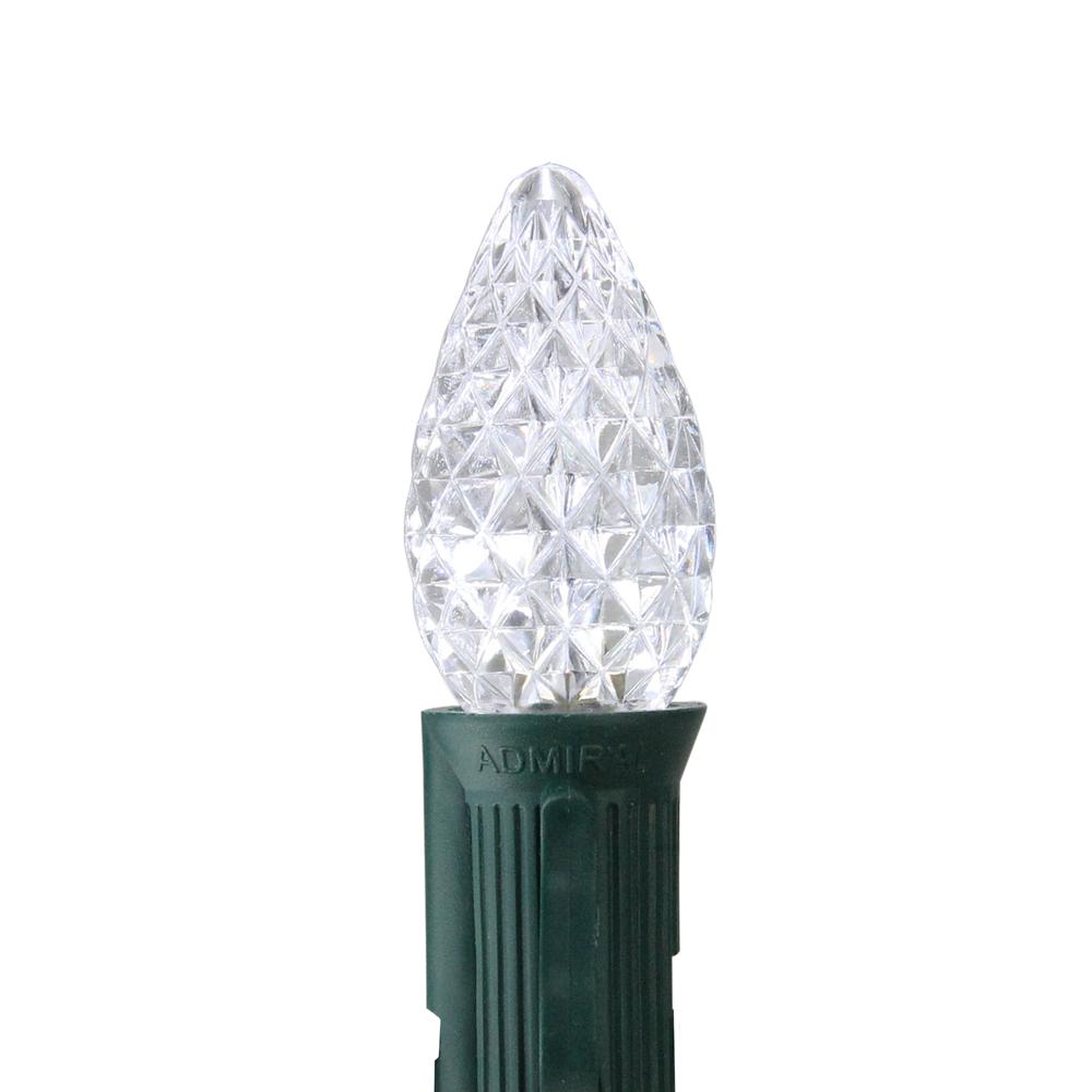 Pack of 25 Faceted LED C7 Pure White Christmas Replacement Bulbs. Picture 2