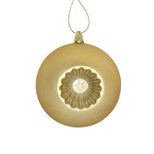 6ct Vegas Gold Shatterproof Matte Christmas Ball Ornaments 4" (100mm). Picture 1