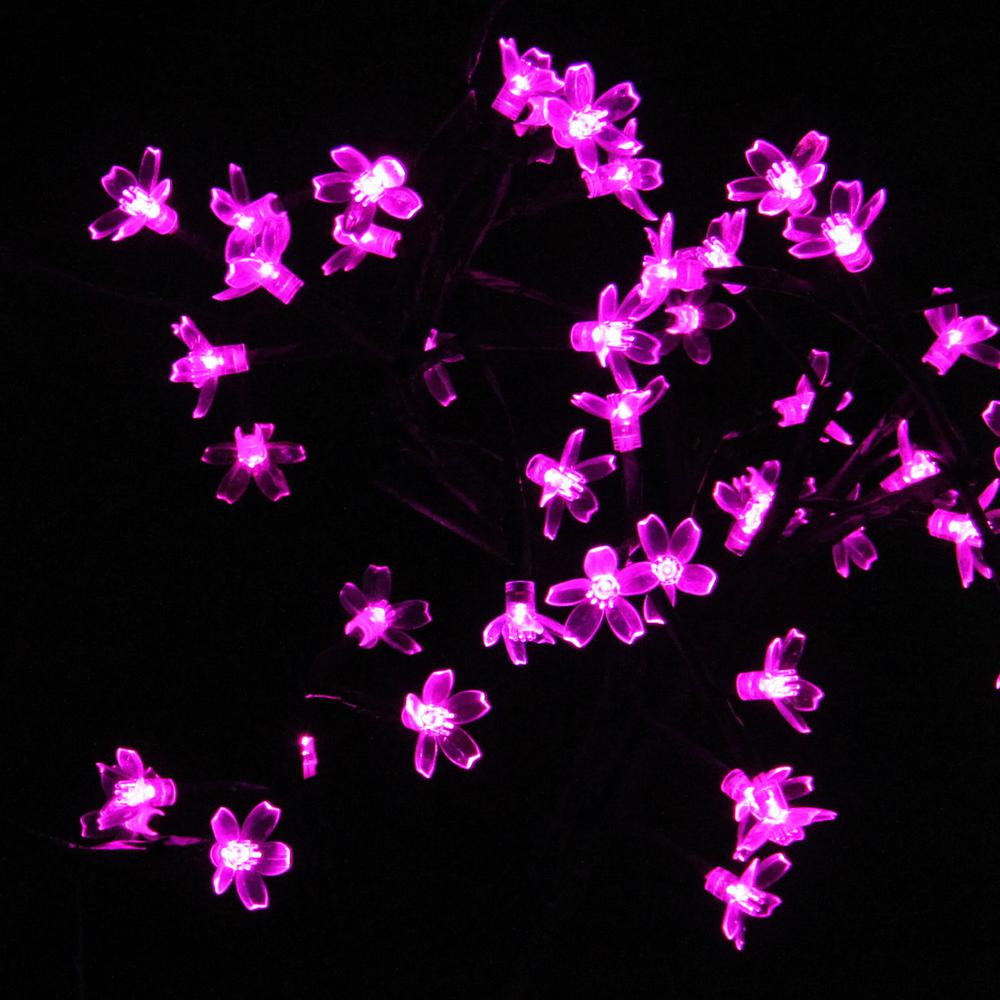 18" LED Lighted Japanese Sakura Blossom Flower Tree - Pink Lights. Picture 2