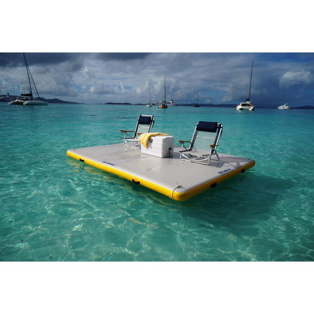 8-FT Inflatable White and Yellow Private Solstice Drop Stitch Lake Dock. Picture 4