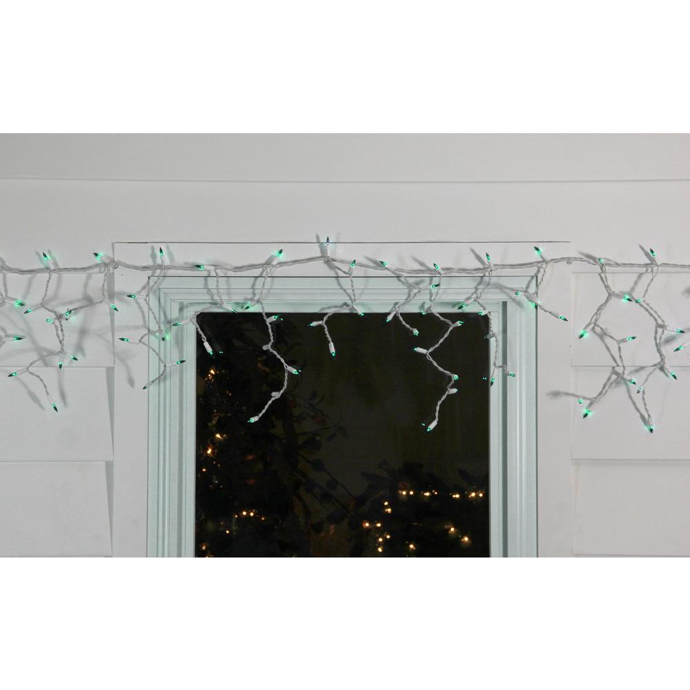100-Count Green Mini Christmas Light Set  4.6ft White Wire. Picture 2