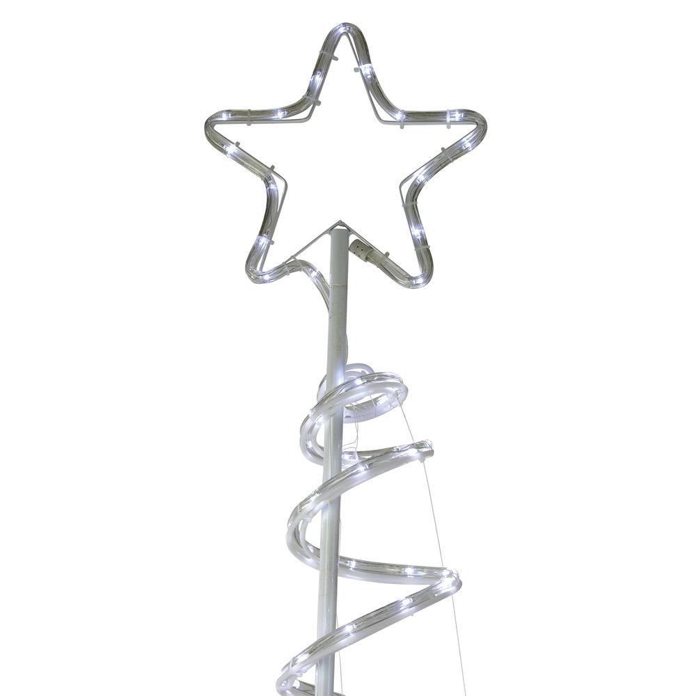 7' LED White Spiral Rope Light Tree with Star Tree Topper. Picture 2