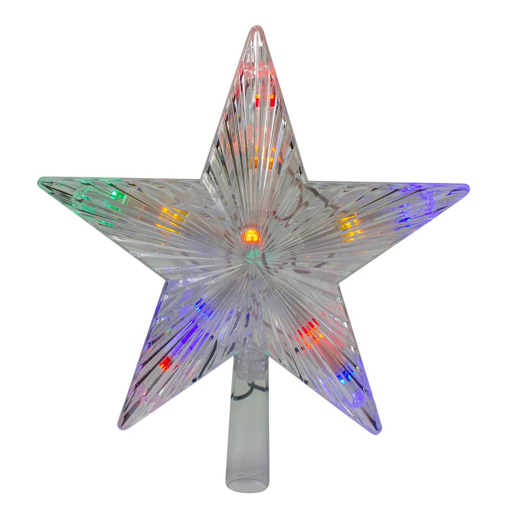 9.5" Lighted Color Changing 5 Point Star Tree Topper - White and Blue LED Lights. Picture 1