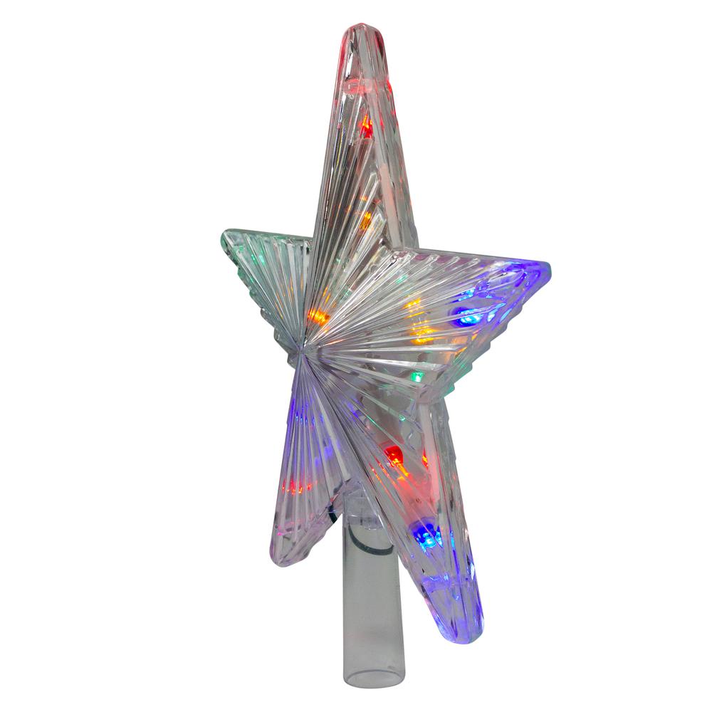 9.5" Lighted Color Changing 5 Point Star Tree Topper - White and Blue LED Lights. Picture 2