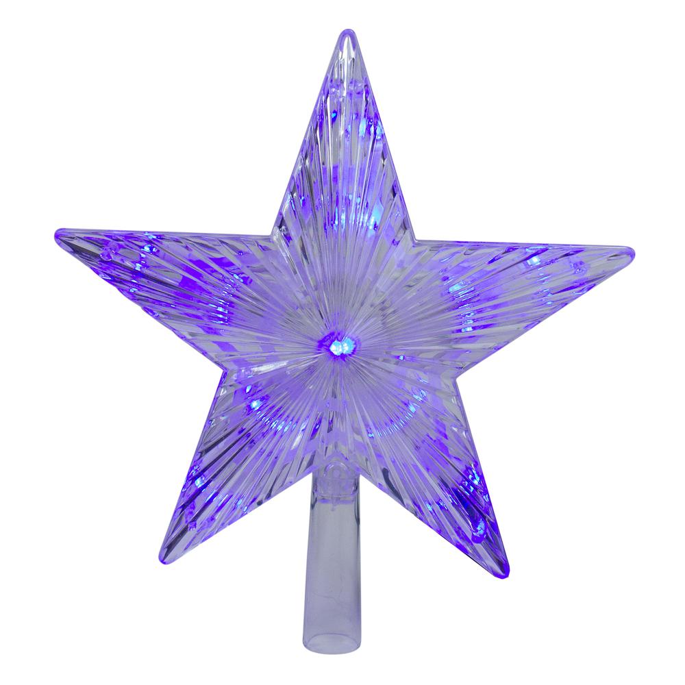 9.5" Lighted Color Changing 5 Point Star Tree Topper - White and Blue LED Lights. Picture 3