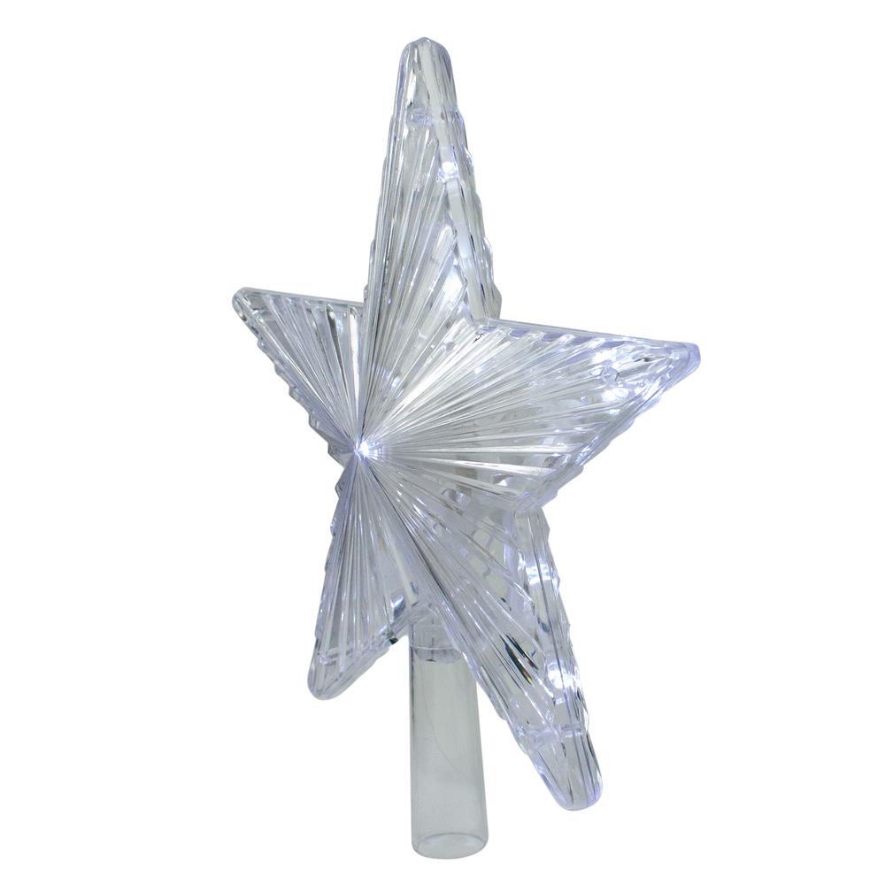 9.5" Lighted Color Changing 5 Point Star Tree Topper - White and Blue LED Lights. Picture 4