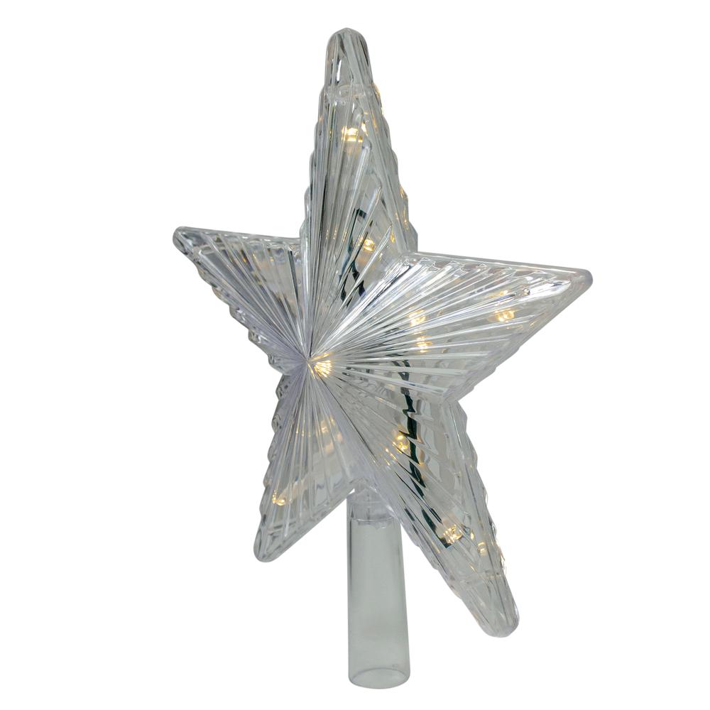 9.5" Lighted White Star Christmas Tree Topper - White and Multicolor LED Lights. Picture 2
