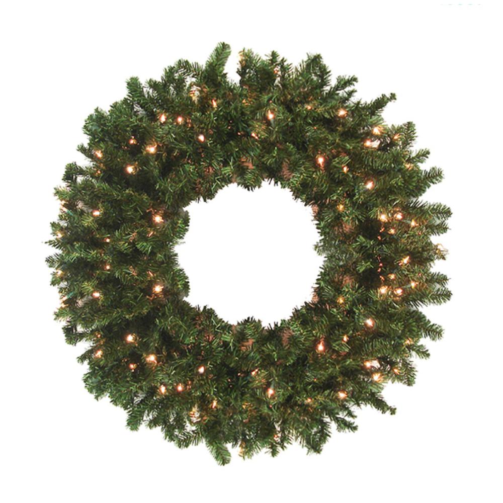 Pre-Lit High Sierra Pine Artificial Christmas Wreath - 96-Inch  Clear Lights. Picture 1
