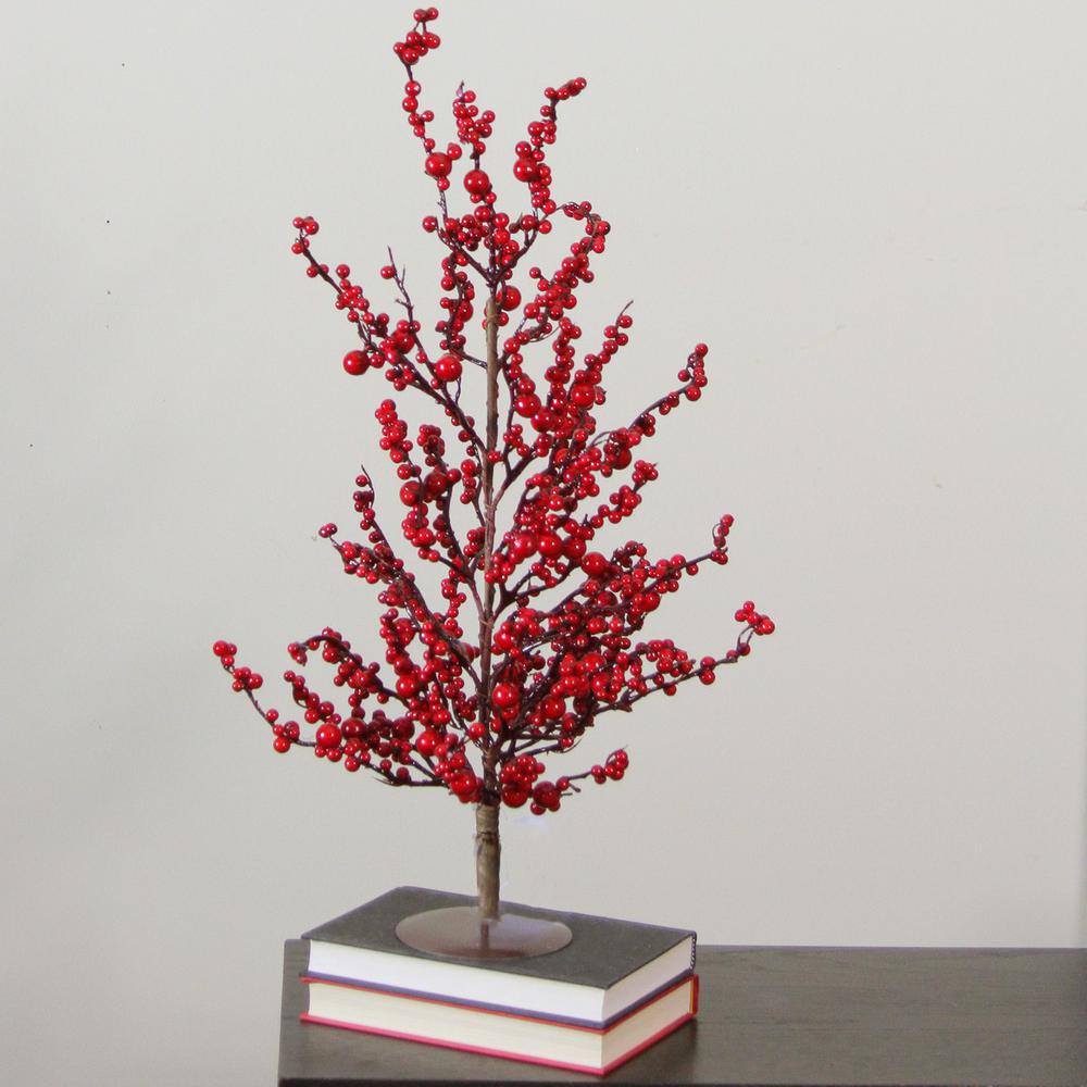 23.5" Festive Artificial Red Berries Christmas Tree - Unlit. Picture 2