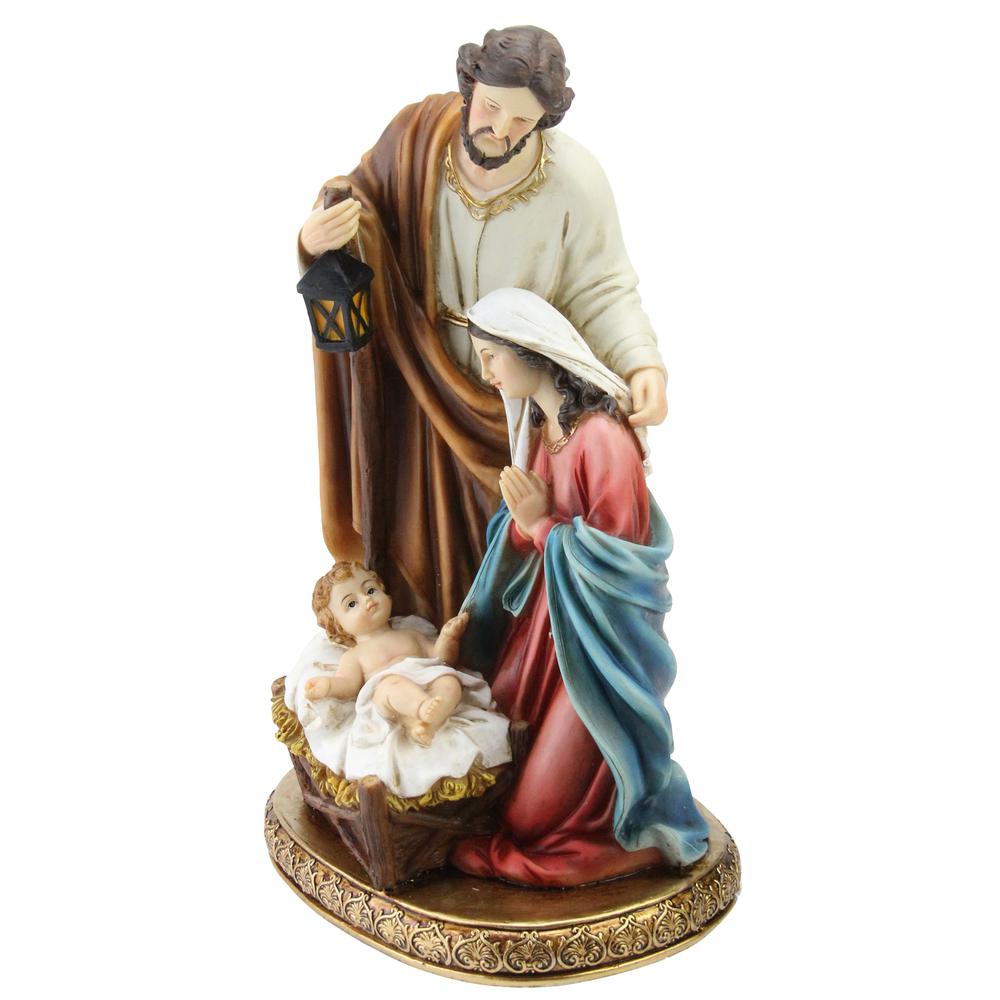 11.5" Vibrantly Colored Holy Family Christmas Nativity Tabletop Decor. Picture 2