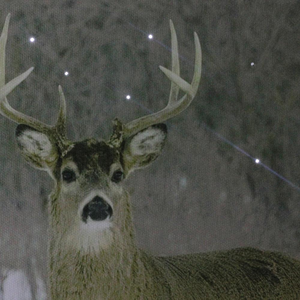 Fiber Optic Lighted Majestic Buck Canvas Wall Art 12" x 15.75". Picture 2