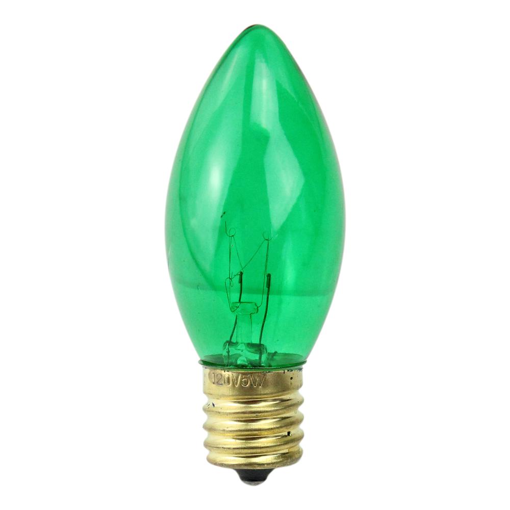 Pack of 25 Transparent Green C9 St. Patrick's Day Replacement Bulbs. Picture 1