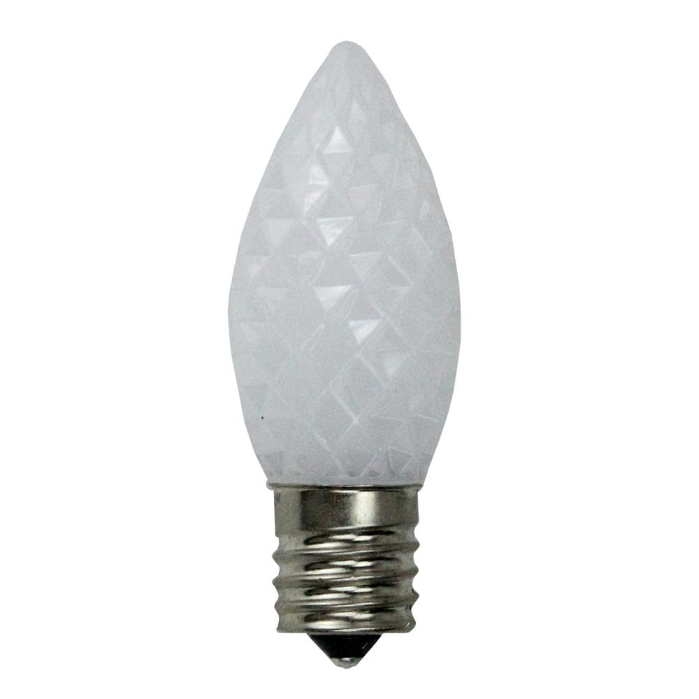 Pack of 25 Faceted LED C9 Pure White Christmas Replacement Bulbs. Picture 1